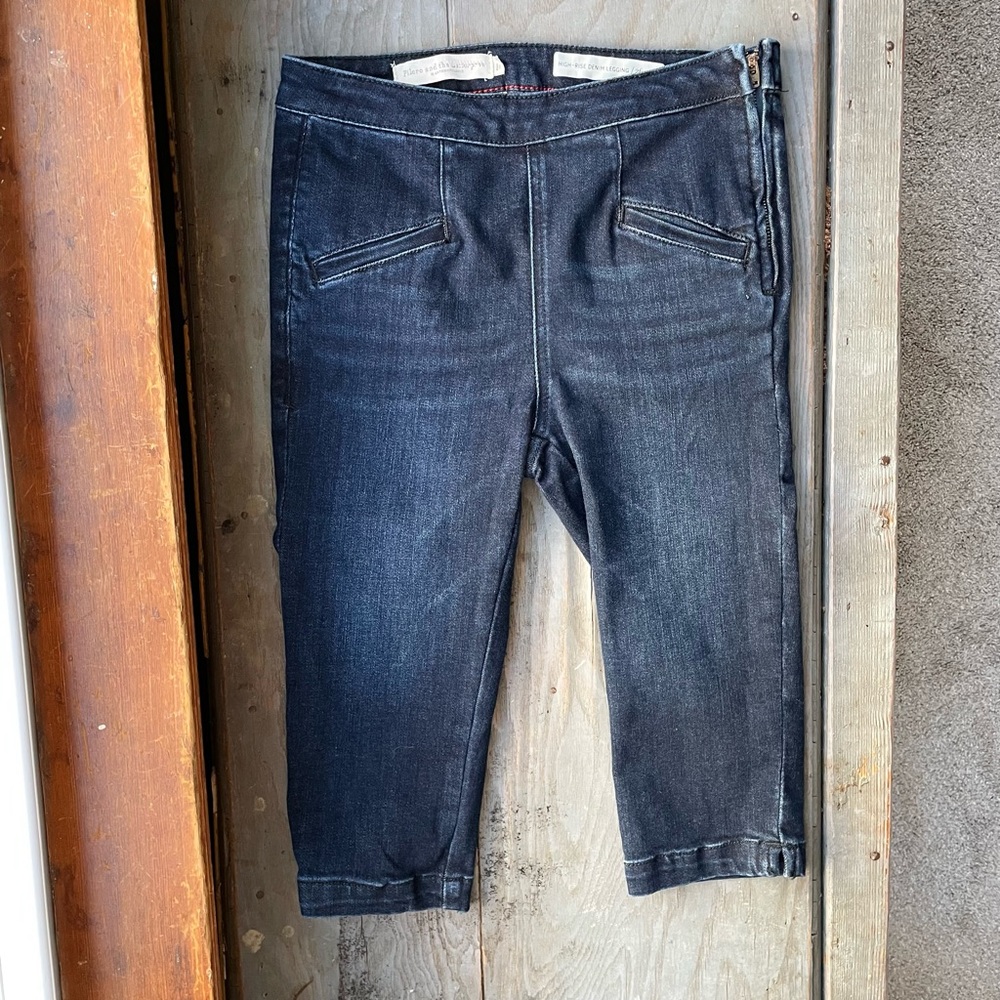 Pilcro and the Letterpress {Anthro} high Rise denim legging shorts | size 26P
